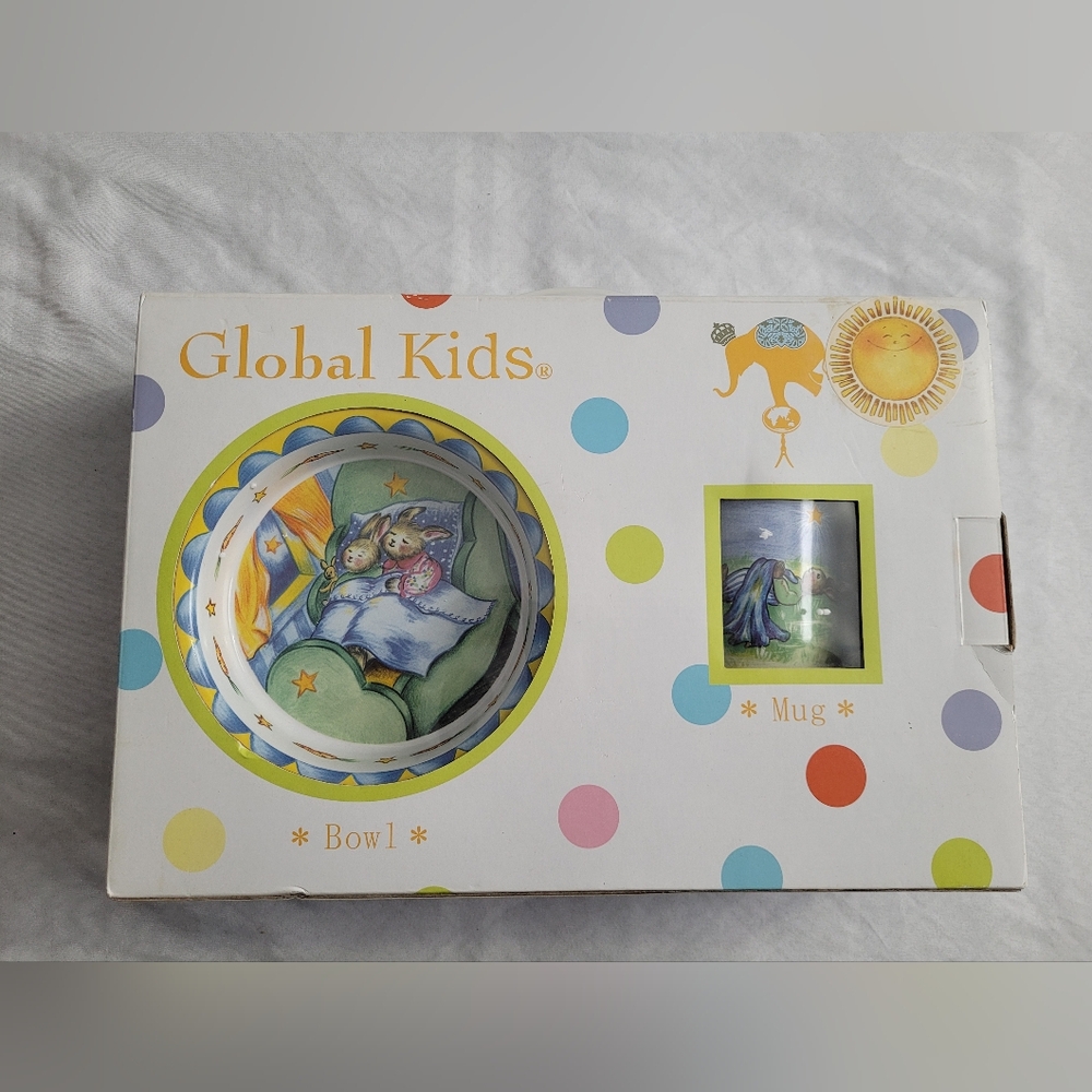 Global Kids Colorful Children's Plate Bowl and Mug Set (3pc)